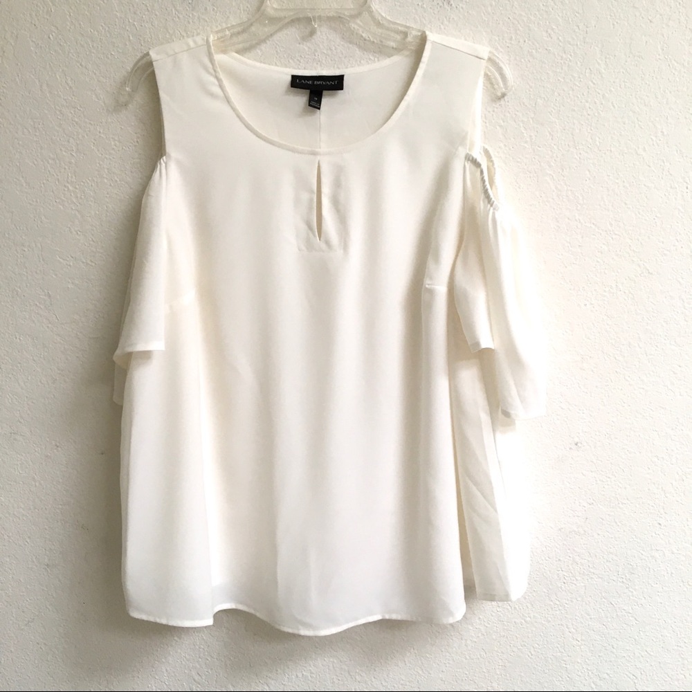 Lane Bryant cold shoulder flowy blouse 14